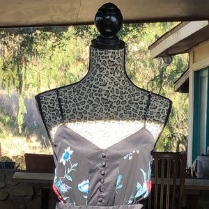 Black sheer floral print dress